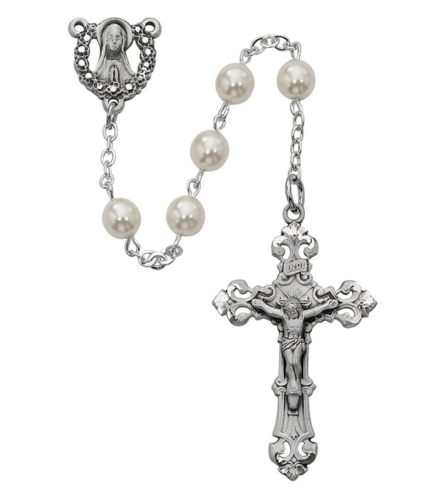 Pearl Madonna Rosary Boxed - R274LF