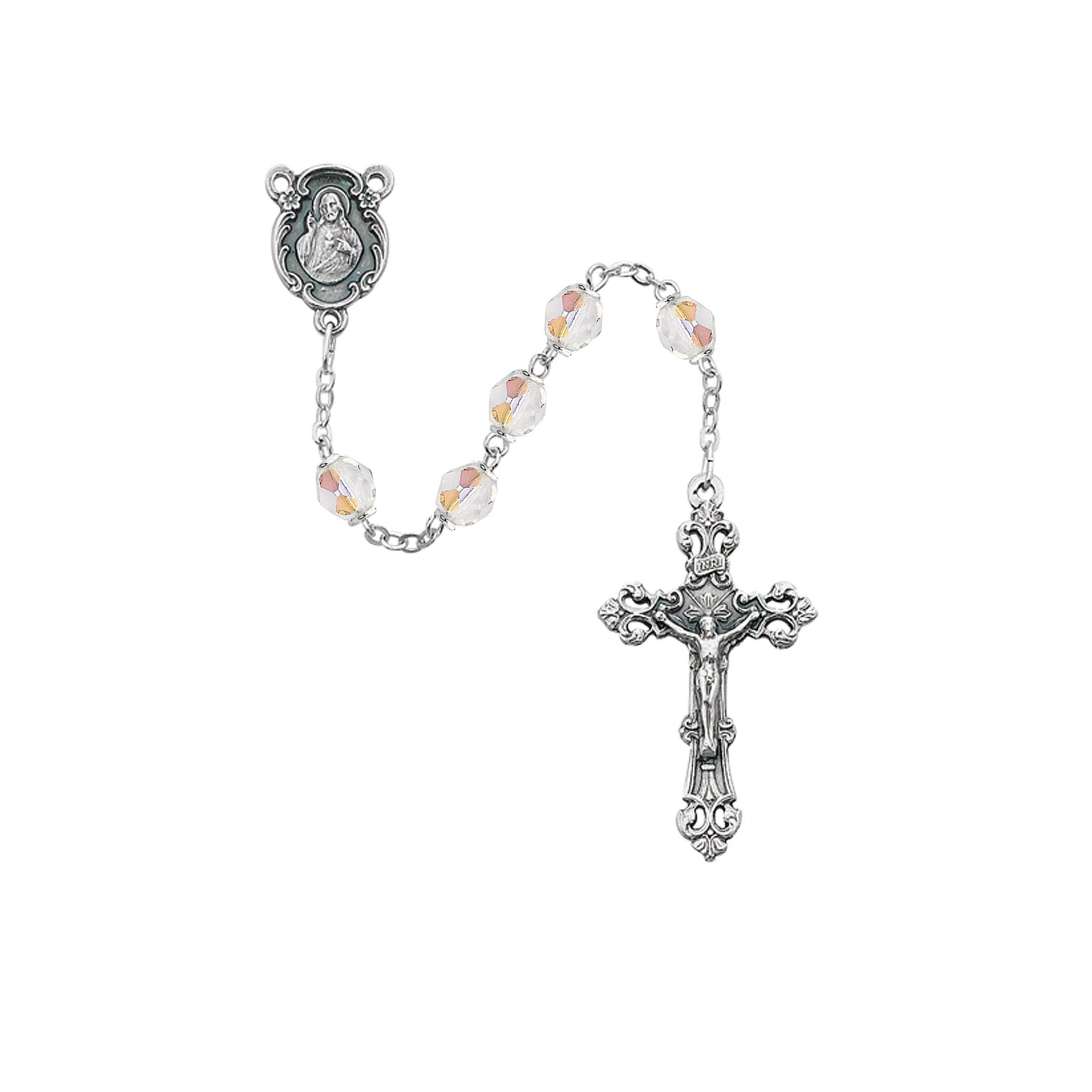 Aurora Glass April Rosary Boxed 875CRG — Acadian Religious