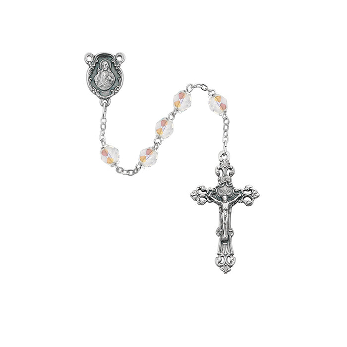 Aurora Glass April Rosary Boxed - 875-CRG