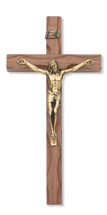 10 in. Walnut Stain Crucifix Boxed - 79-42481
