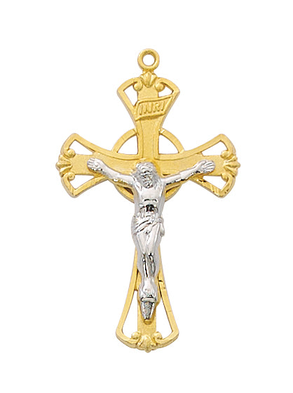 Gold over Sterling Crucifix Boxed - JT9186