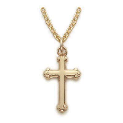 Gold over Sterling Silver Cross - J9256