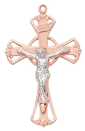 Rose Gold on Sterling Crucifix Boxed - JR9209