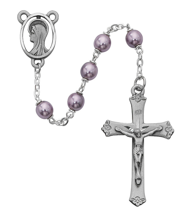 Violet Glass Rosary Boxed - 417SF