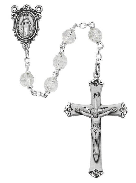 Crystal Tin Cut Rosary Boxed - R407LF