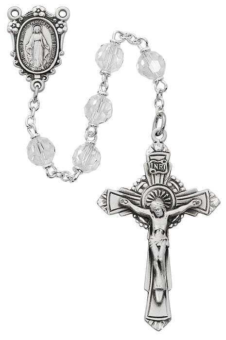 Crystal Tin Cut Rosary Boxed - R400LF