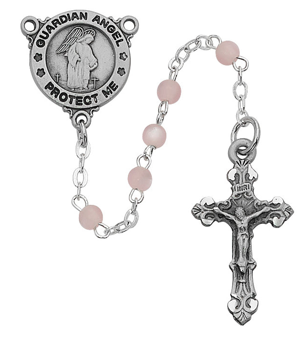 Pink Guardian Angel Youth Rosary Boxed - R367DG