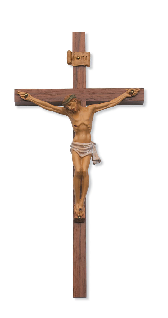 12 in. Walnut Stain Crucifix Boxed - 79-00812