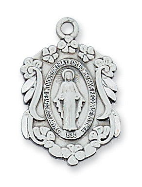 Sterling Silver Miraculous Pendant - L582