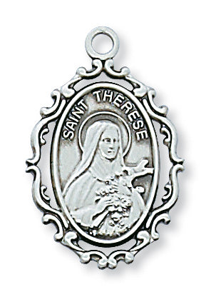 Sterling Silver St. Therese Pendant - L621TF