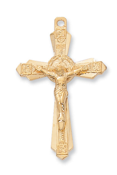 Gold over Sterling Crucifix Pendant - J6004