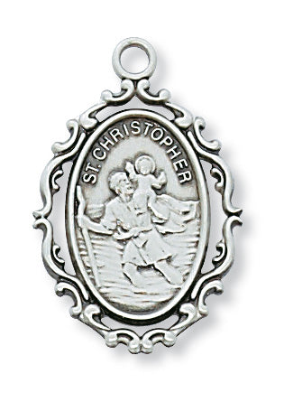 Sterling Silver St. Christopher Pendant - L621CH