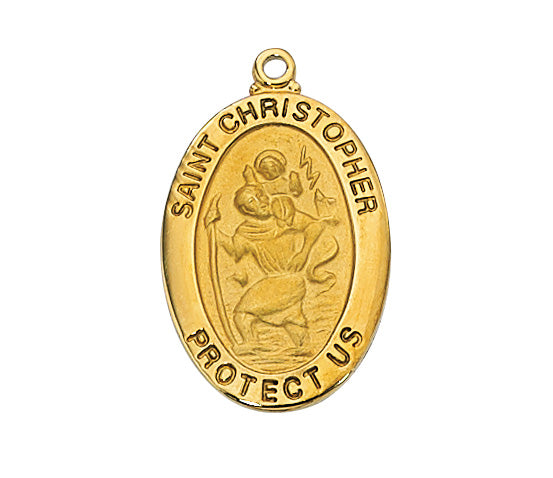 Gold over Sterling St. Christopher Pendant - J461CH