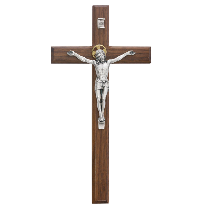 12 in. Walnut Crucifix Boxed - 80-154
