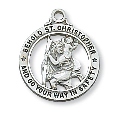 Sterling Silver St. Christopher Pendant - L604