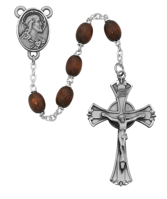 Brown Wood Rosary Boxed - 600DF