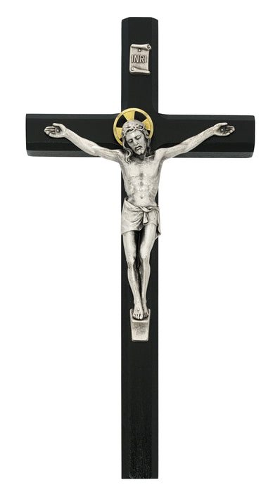 10in Black Painted Crucifix Boxed - 80-191