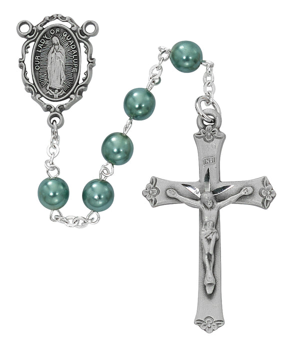 Teal Our Lady of Guadalupe Rosary Boxed - R759F