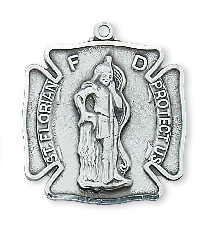 Sterling Silver St. Florian Pendant - L413