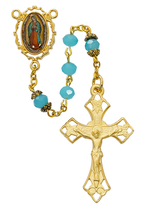 Aqua Guadalupe Rosary Boxed - R555HF