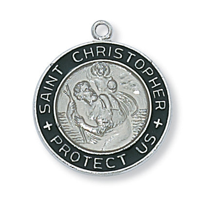 Sterling Silver St. Christopher Pendant - L2014BW