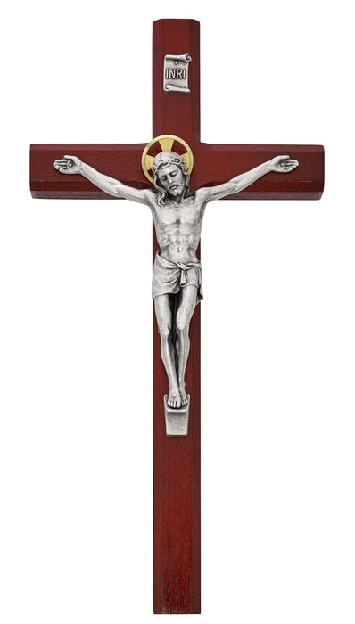 10in Cherry Stained Crucifix Boxed - 80-192