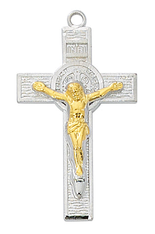 Two-Tone Sterling Benedict Cross Boxed - L9199