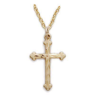 Gold over Sterling Silver Cross Boxed - J9251