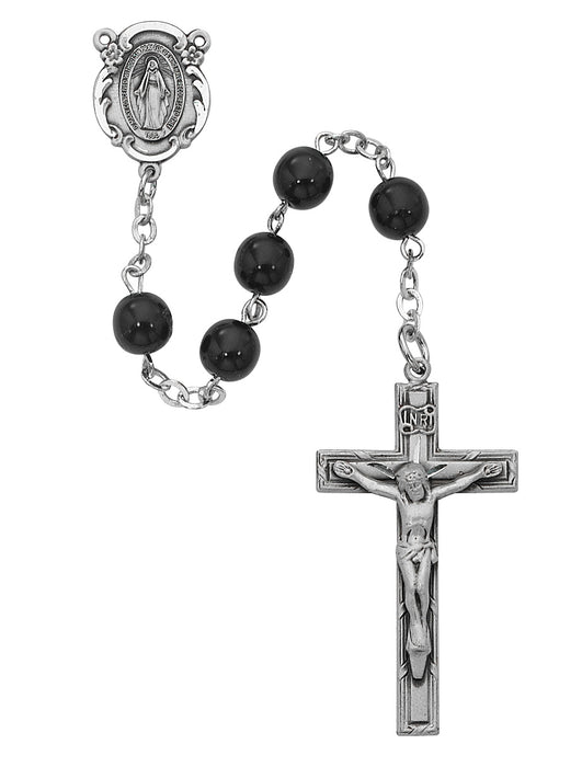 Black Miraculous Rosary Boxed - 121L-BKF