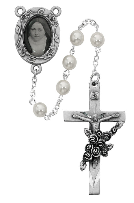 Pearl like  St Therese Rosary Boxed - 792DF