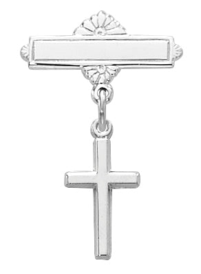 Sterling Cross Baby Pin Boxed - 435L