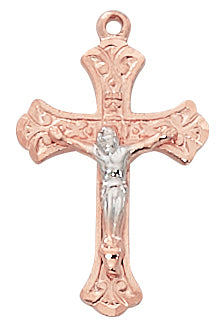 Rose Gold on Sterling Crucifix Boxed - JR9210