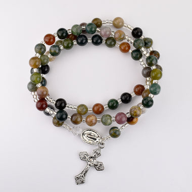 Hematite Beads  White Pearl Decade Rosary Bracelet  Lourdes Giftshop