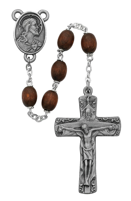 Brown Wood Trinity Rosary Boxed - R392DF