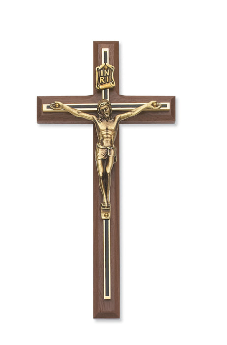 8 in. Walnut Stain Crucifix Boxed - 79-02189
