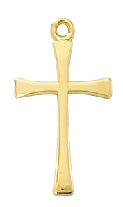 Gold over Sterling Cross Pendant Boxed - J9189