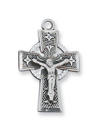 Sterling Silver Celtic Crucifix Pendant - L8084