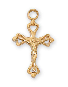 Gold over Sterling Crucifix Pendant - J8017