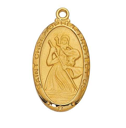 Gold over Sterling St. Christopher Pendant - J550CH