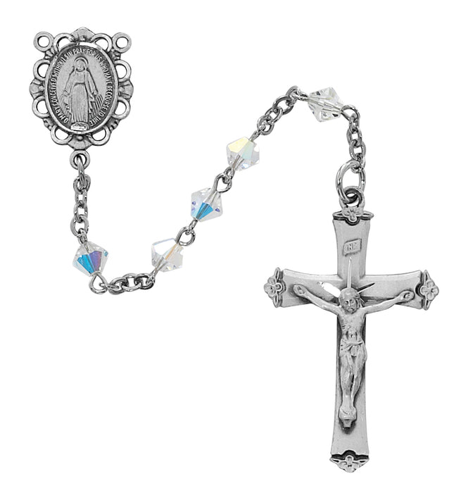 Crystal Swarovski Bead Rosary Boxed - R01DF