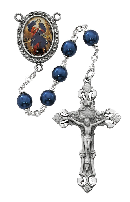 Blue Our Lady Undoer of Knots Rosary Boxed  - R542DF