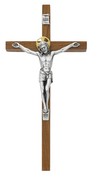 10 in. Walnut Stain Crucifix Boxed - 79-42485