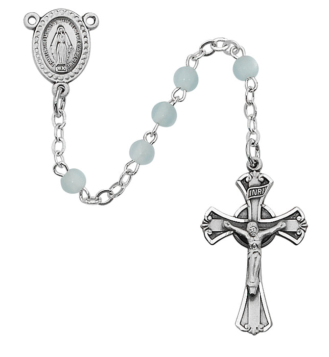 Blue Glass Youth Rosary Boxed - 201D-BLG