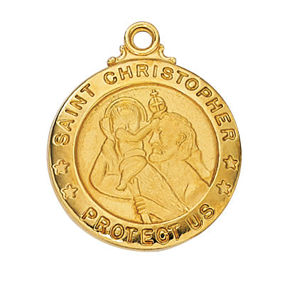 Gold over Sterling St. Christopher Pendant - J600CH