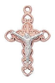 Rose Gold on Sterling Two Tone Crucifix Boxed - JR9201