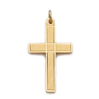 Gold over Sterling Silver Box Cross - J9258