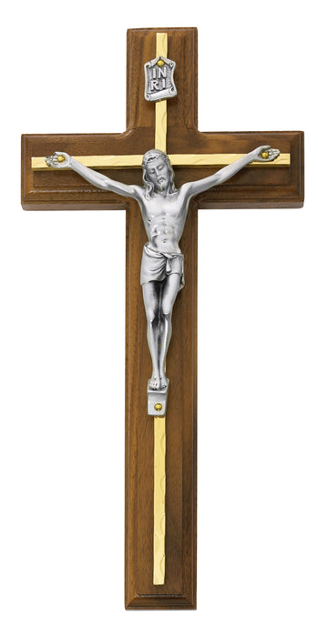 10 in. Walnut Stain Crucifix Boxed - 79-15