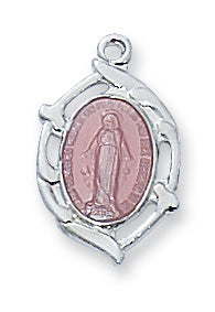 Sterling Silver Miraculous Pendant Boxed - L982P